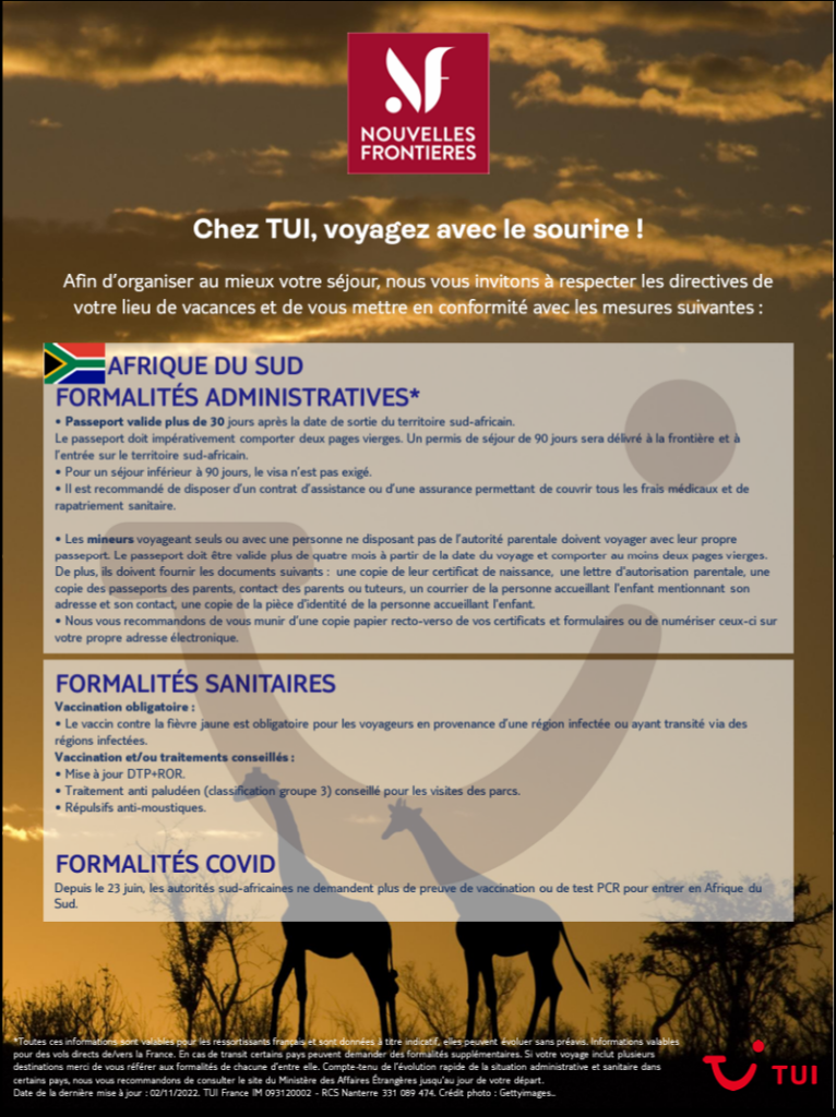 PDF formalités Afrique du Sud 